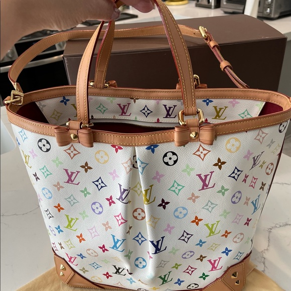 Louis Vuitton White Monogram Multicolore Sharleen GM Bag. - Picture 4 of 16